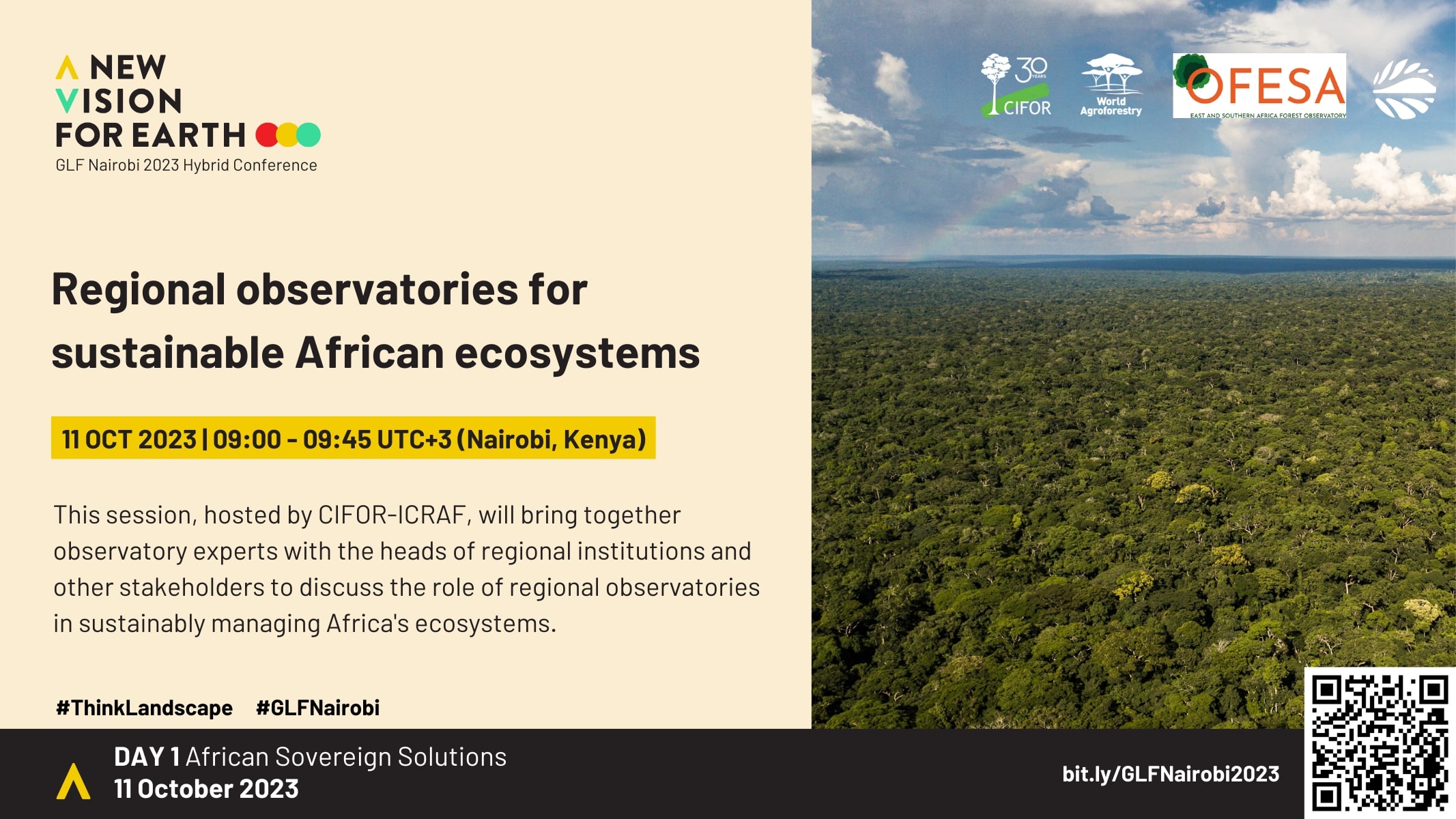 GLF Nairobi 2023: Understanding the role of regional observatories in ensuring sustainable ecosystemsin Africa - the case of the East and Southern Africa Forest Observatory (OFESA) and the Central Africa Forest Observatory (OFAC)